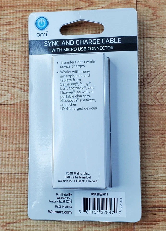 Sync and Charge Cable with USB to Micro USB Connectors Blue 3ft NEW - Image 2 of 2