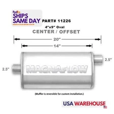Magnaflow Exhaust 11226, One Natural Stainless Stainless Muffler 2.5In Offset In