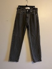 Hollister Loose Faded Black Denim Jeans 28x32 Straight Leg Pants