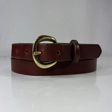 Russel Barker Vintage Brown Leather Belt - Men's Size 37
