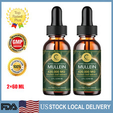 2 PACKS Mullein Drops for Lungs, Detox and Cleanse Mullein Extract Supplement