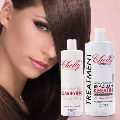 SUPERIOR BRAZILIAN KERATIN TREATMENT CHOCOLATE & CLARIFIYNG SHAMPOO COMBO (32...