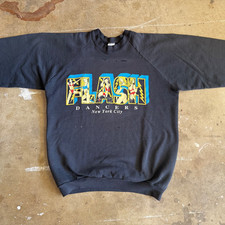 80s VINTAGE FLASH DANCERS NEW YORK CITY STRIP CLUB SWEATSHIRT SZ M DISTRESSED