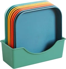 Appetizer Salad Plates, Dessert, Snack, Fruit Plate Set, Reusable Plastic Plates