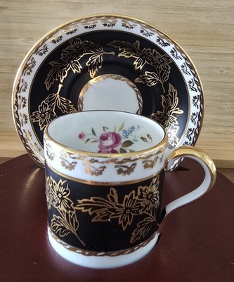 H&M ROYAL SUTHERLAND DEMITASSE ESPRESSO CUP & SAUCER FINE BONE CHINA (ENG) RARE!