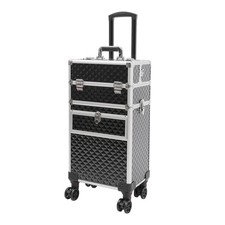 Rolling Makeup Case Travel Cosmetic Storage Box/Moving Salon Beauty Trolley Cart