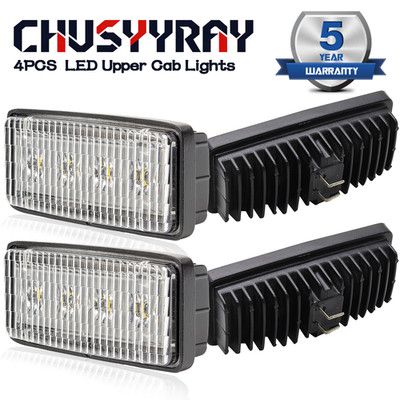 4X LED Upper Cab Lights for Deere 8100, 8200, 8300, 8400