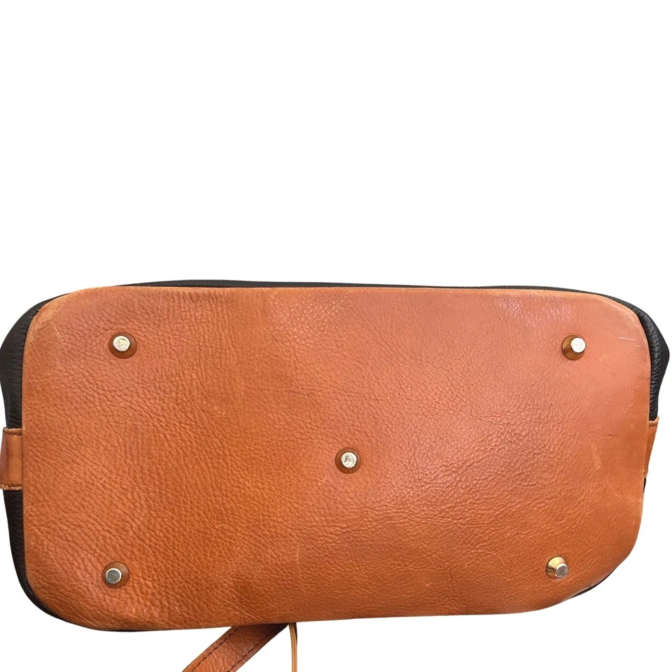 Valentina Italia Bolso de Mano Cubo de Cuero Marrón con Cordón Bolso de Hombro Cartera Foto 3 de 4