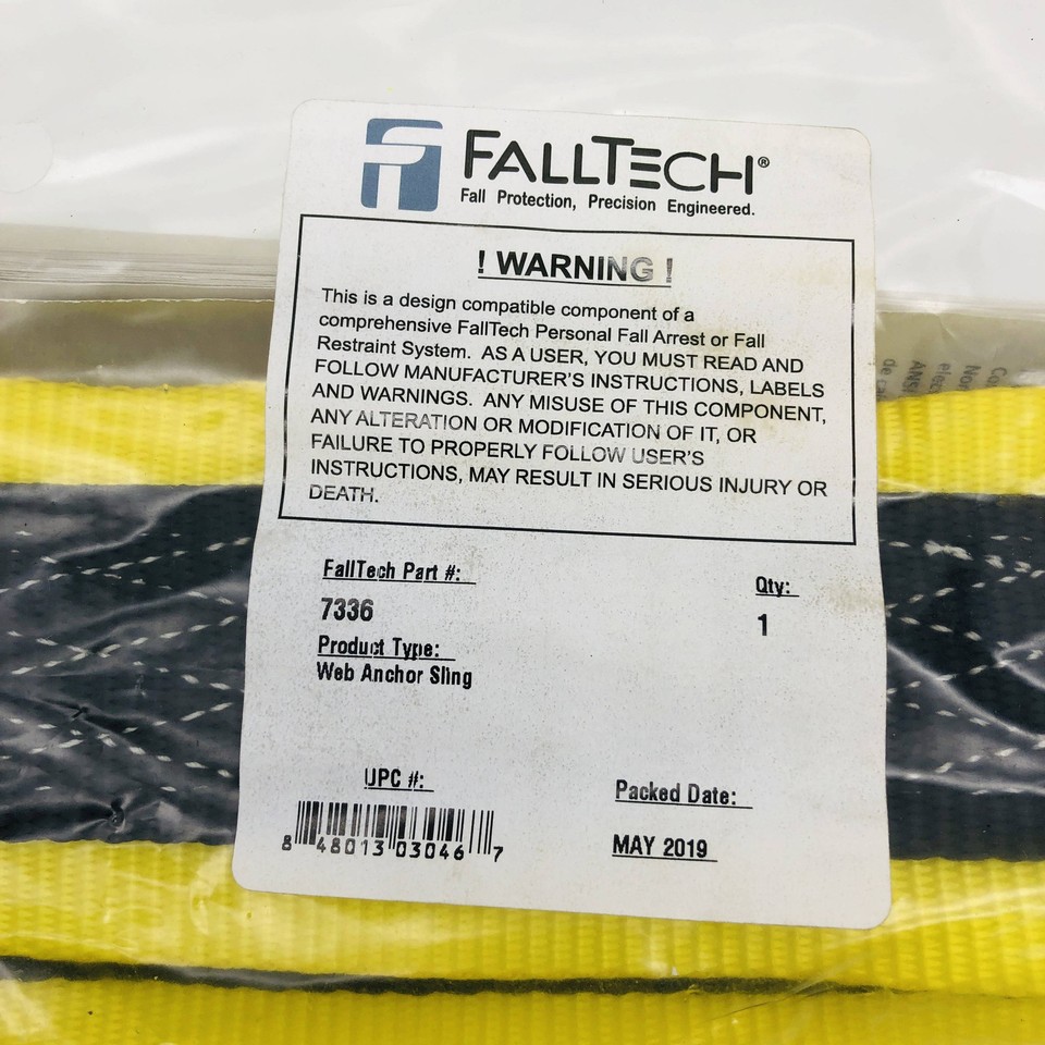 Falltech 7336 Web Anchor Sling 3ft Pass Through 1-3/4'' Load Bearing ...
