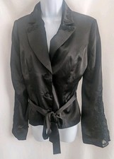 Cache Women's jacket Black Sequin Embroidered Satin Size 6  228 NWT