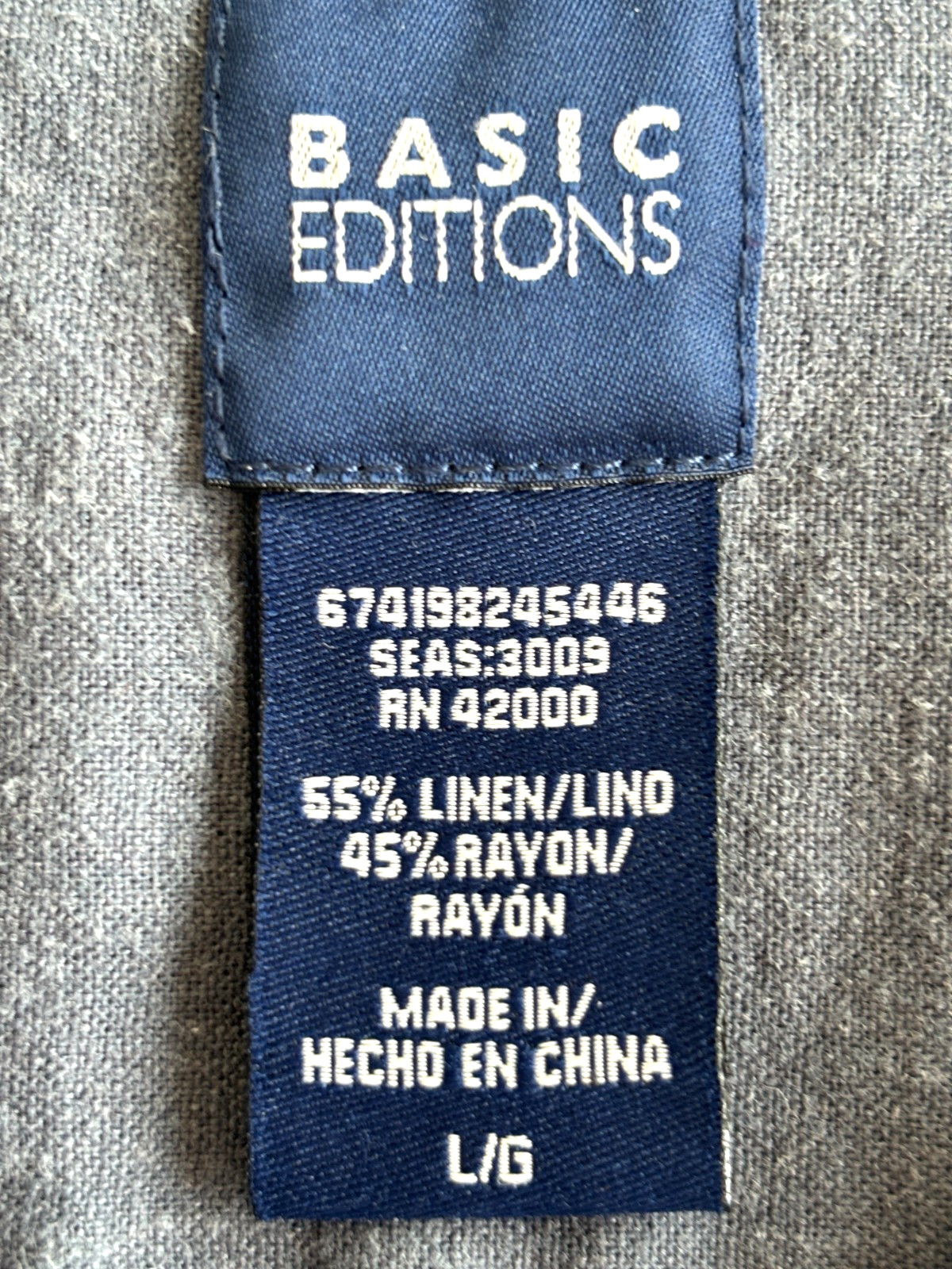 VTG Basic Editions Linen Blend Button-Up Shirt Me… - image 3