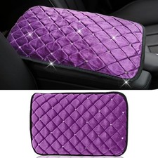 Plush Car Center Console Pad, Bling Diamond Armrest Cover, Soft Seat Box Cover P