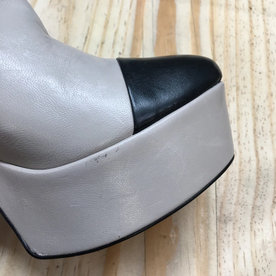 Franco Sarto Botines Mujer 8M Gris Valeria Plataforma Tacones Bloque Cremallera Cuero Foto 2 de 4
