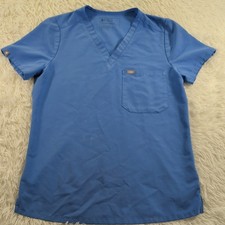 FIGS Technical Collection Catarina One Pocket Top Ceil Blue Womens Sz S