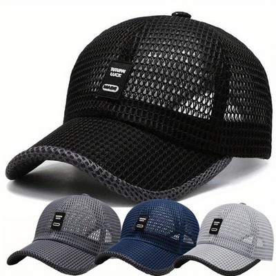 Herren Mesh Baseball Cap Atmungsaktiv Sommer Snapback Trucker Hut