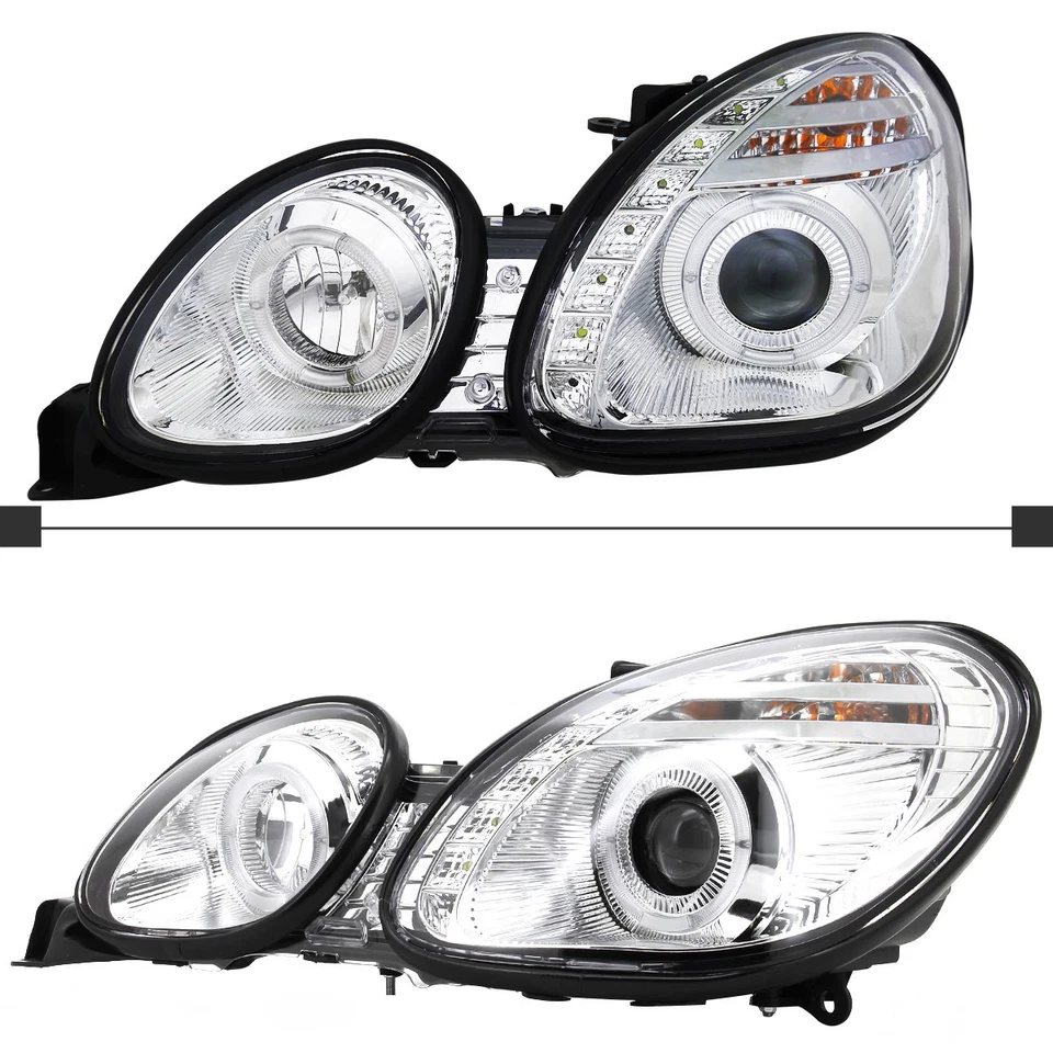 LED Strip Projector Headlights Fits 1998-2005 Lexus GS300 GS400 Halo Headlamps Foto 4 de 4