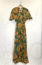 Farm Rio Maxi Dress Wrap Multi-Color Ruffle Wrap with Ties Size XS NWT $275