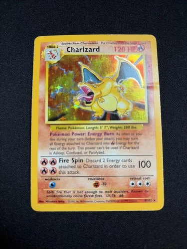 New ListingCharizard 4/102 WOTC Vintage Pokemon Card Holo Damaged