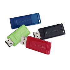 Verbatim Store 'n' Go USB Flash Drive, 16 GB, Assorted Colors, 4/Pack