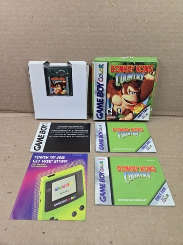 Donkey Kong Country (Nintendo GameBoy Color, 2000) Complete Crushed Box Tested