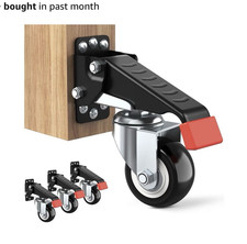 SPACEKEEPER Retractable Heavy Duty Workbench Caster Wheels Kit 4-Pack 660 lb