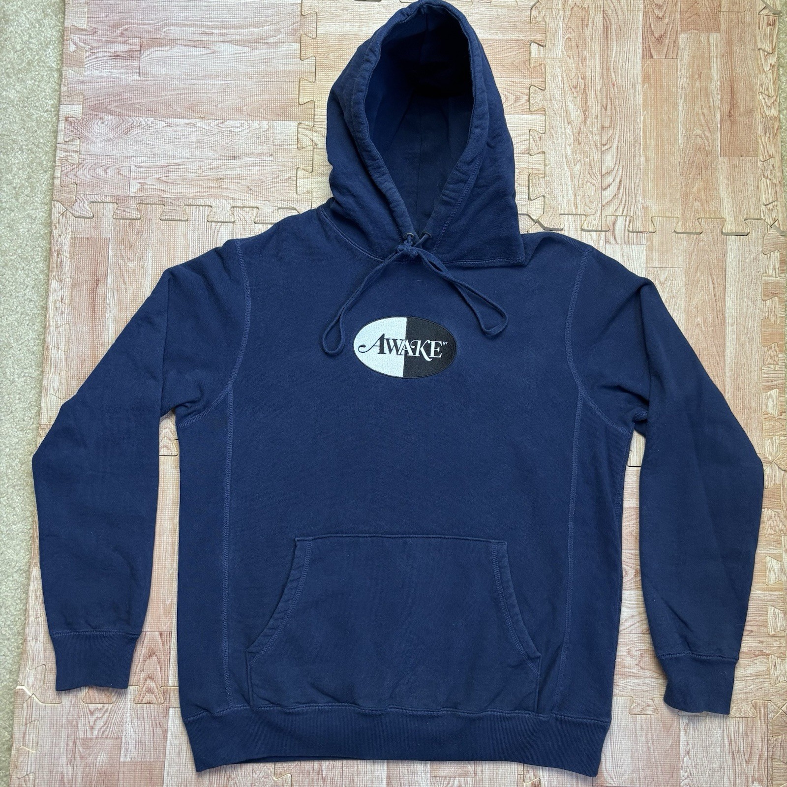 Awake NY Embroidered Split Logo Patch Hoodie Smal… - image 2