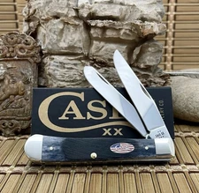 Case XX USA 2025 Sawcut Jig Gray Bone 53060 Stars & Stripes Trapper Knife