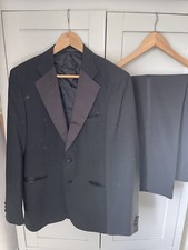 MARKS  SPENCER Black Wool Blend DJ/ Tuxedo Dinner Suit 40  / W 36  IL 29  
