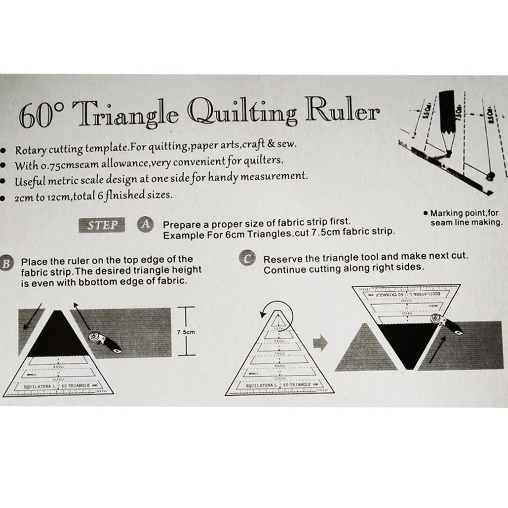 60°Equilateral Triangle Quilting Sewing Ruler Quilter Craft for Patchwork eBay
