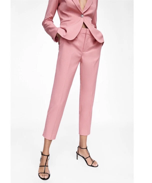 ZARA WOMAN NWT SS21 LIGHT PINK ANKLE PANTS Size 10 / 42