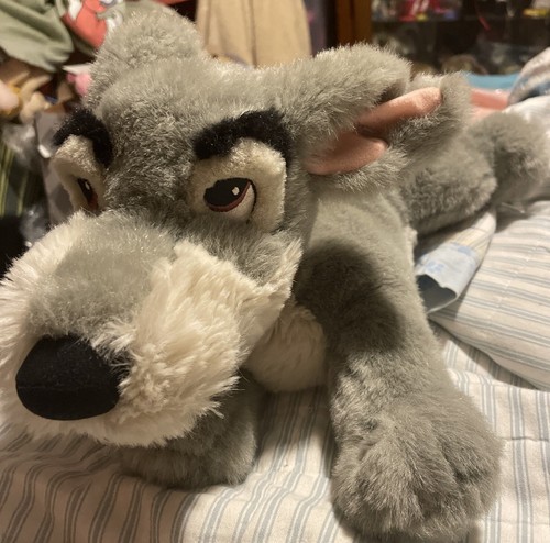 Vintage Disney Store Lady & The TRAMP Movie Gray Dog stuffed animal plush 13" - Picture 6 of 7