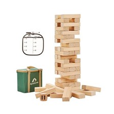 ApudArmis 54 PCS Tumble Timber Set Stack to 3FT , Pine Wooden Tumble Tower G...
