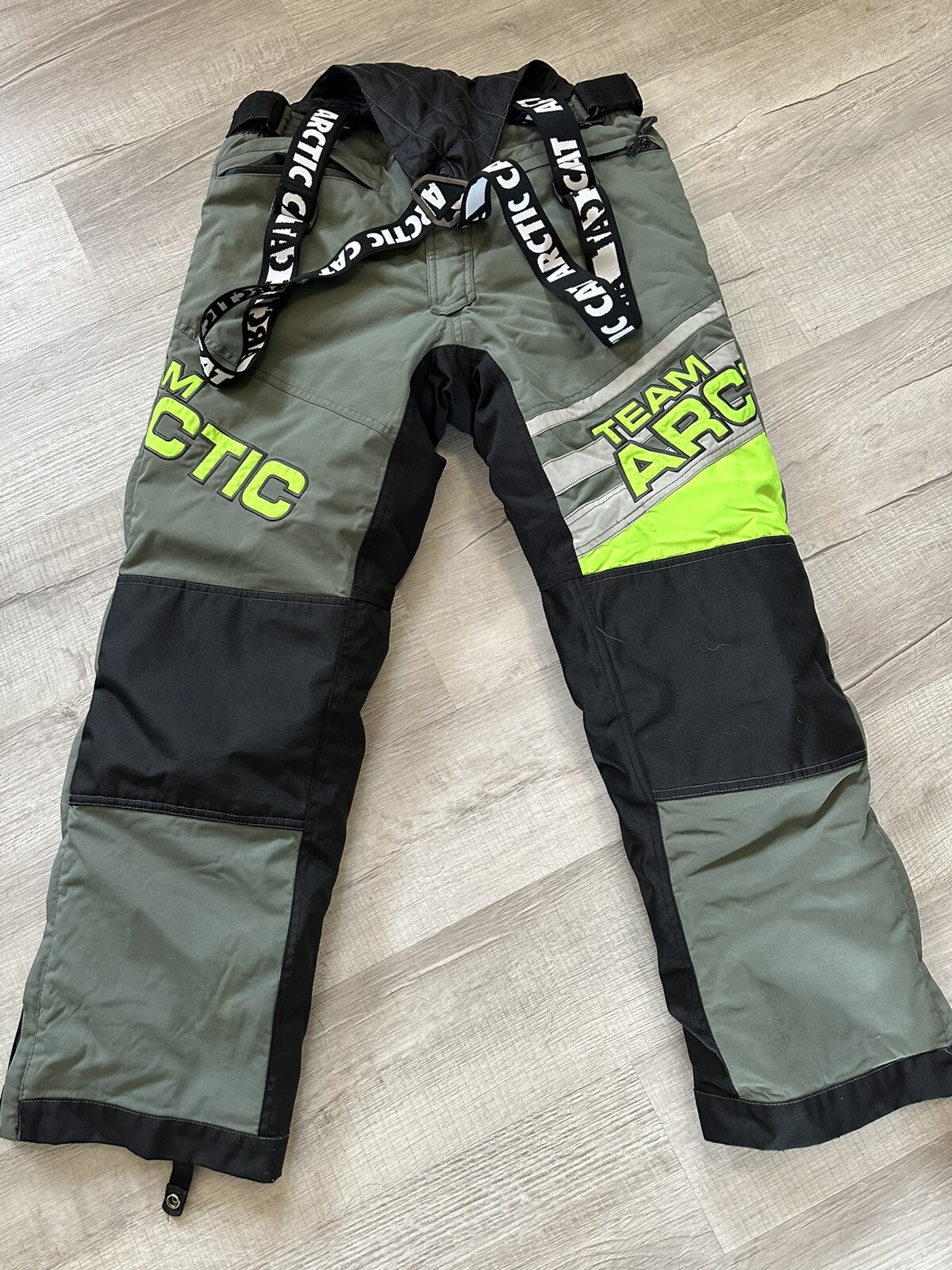 Arctic Cat Team Arctic Winter Snowmobile Pants Bibs Black Green Grey Medium eBay