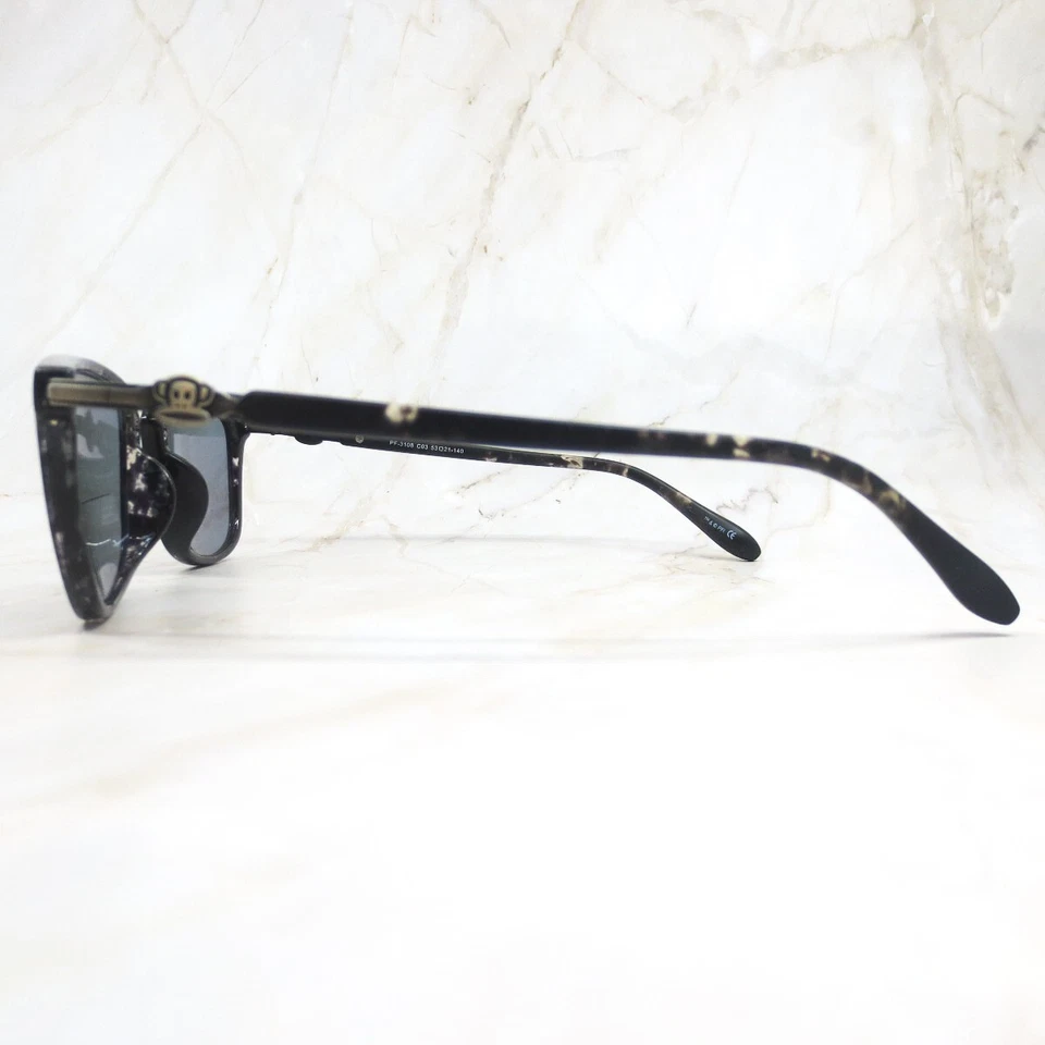 Gafas de sol Paul Frank hechas a mano marco PF-3108 C03 para hombre negro borde completo 53-21-140 Foto 3 de 4