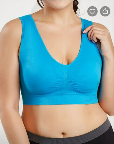 Plus Size Women Sports Bra BLUE 3XL NEW WITH TAGS 50% OFF LAST ONE
