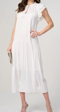 Women s Ruffle Sleeve Tiered Floral Print Maxi Dress Large