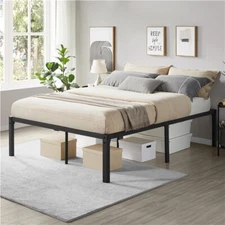 Metal Platform Bed Frame Non-Slip Design/No Box Spring Needed 14/16/18 Inch