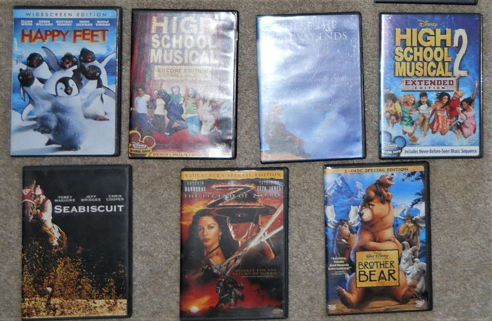 DVD Seabiscuit Zorro Disney Brother Bear 7 Yr Tibet Brad Pitt Polar Express Lot  - Image 3 of 3
