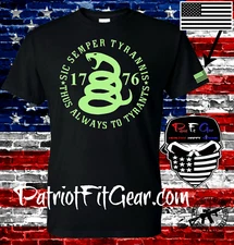 t shirt,Sic Semper Tyrannis,"Death To Tyrants",Snake,Gun Rights,We The People