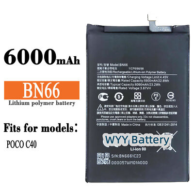 New Replacement 6000mAh Phone Battery BN66 For Xiaomi Poco C40 + Tools