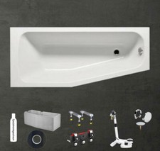 ACRYLWANNE RAUMSPARWANNE RECHTS BADEWANNE ROCKY 160x70/50x42 WEISS ACRYL