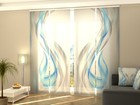 Sliding Panel Curtain for Patio Door, any sizes - Abstract Gray and Blue Waves