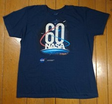 Official NASA 2018 60th Anniversary Super Soft Large T-Shirt EUC Made in USA!