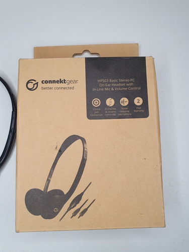 HP503 Stereo Basic Stereo Pc On-Ear Headset with In-Line Mic - Black - Photo 3/4