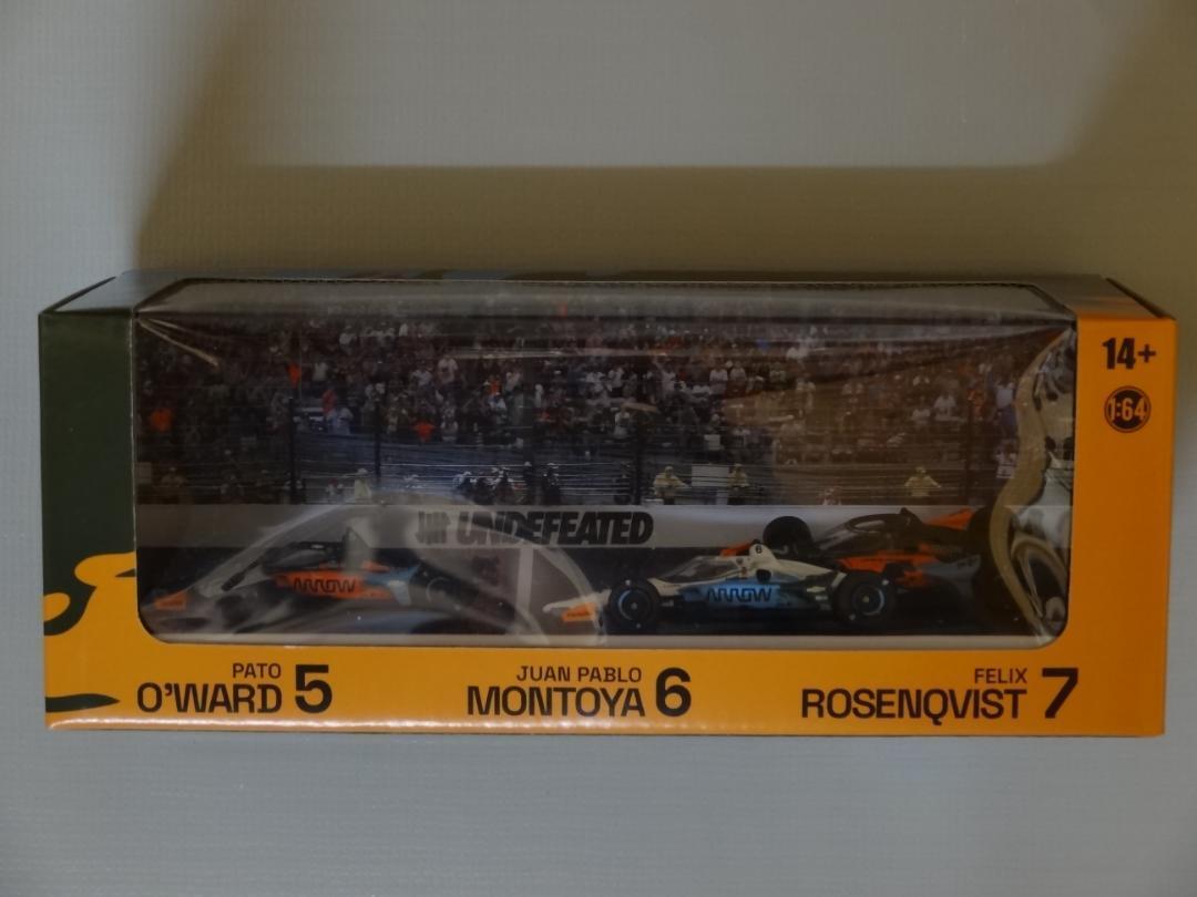 ミニカー ARROW MCLAREN '2022 INDY500 3-CAR SET UNDEFEATED X MCLAREN 1:64 SCALE INDY 500 CARS SET OF 3