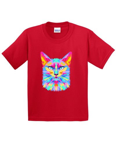 Cat Animal Lover Cute Kids T-Shirts Funny Colorfull Cats Gift USA Party Tee - Picture 7 of 14