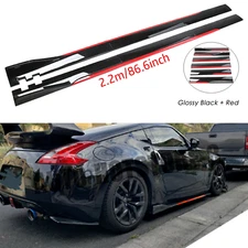 86.6" Side Skirt Extension Lip Rocker Panel Red line For Nissan 350Z 370Z  Y