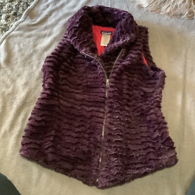 PATAGONIA VEST FAUX FUR Purple Womens Sz M