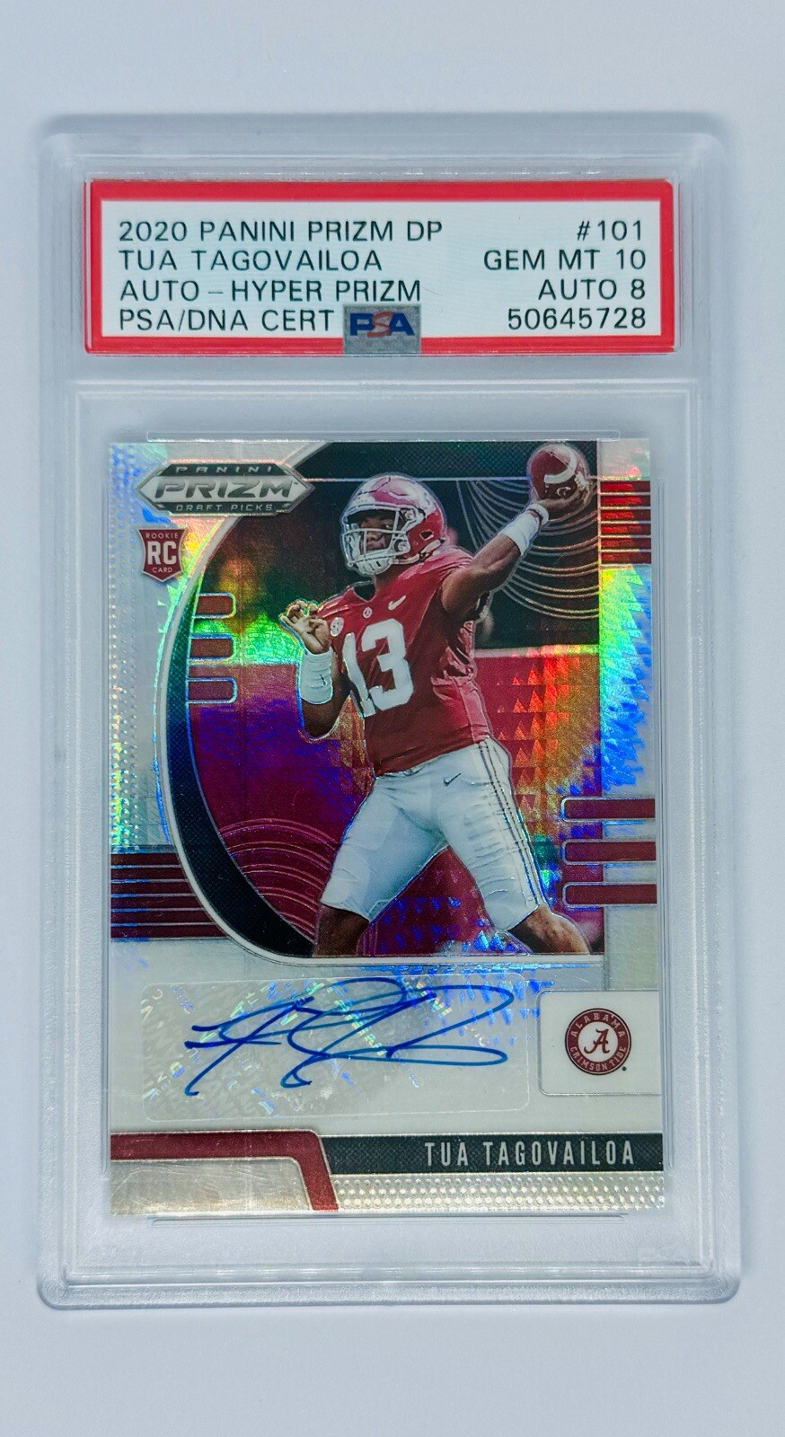 TUA TAGOVAILOA 2020 PANINI PRIZM DRAFT RC HYPER PRIZMS AUTOGRAPH SP AUTO /75