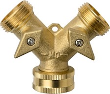 2 Way UKBrass Tap Adaptor Y Splitter Washing Machine Garden Hose Connector 3/4" 